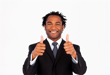 Businessman with his thumbs up Foto de stock - Super Valor sin royalties y Suscripción, Código: 400-05156269