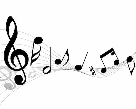 Vector musical notes staff background for design use Stock Photo - Budget Royalty-Free & Subscription, Code: 400-05156284