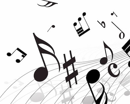 simsearch:400-04794837,k - Vector musical notes staff background for design use Stock Photo - Budget Royalty-Free & Subscription, Code: 400-05156281