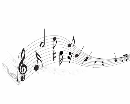 simsearch:400-04794837,k - Vector musical notes staff background for design use Stock Photo - Budget Royalty-Free & Subscription, Code: 400-05156282