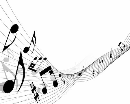 Vector musical notes staff background for design use Stock Photo - Budget Royalty-Free & Subscription, Code: 400-05156283