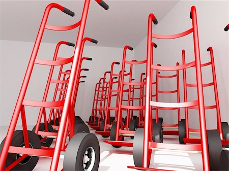 simsearch:400-08968192,k - Hand Truck - 3d illustration Foto de stock - Super Valor sin royalties y Suscripción, Código: 400-05156340