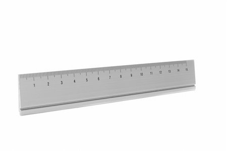 simsearch:400-05294430,k - 15 cm aluminium ruler isolated on white Stock Photo - Budget Royalty-Free & Subscription, Code: 400-05156353