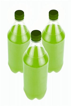 simsearch:400-03911442,k - Three Green Juice bottle isolated over white background Stockbilder - Microstock & Abonnement, Bildnummer: 400-05156782