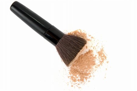 simsearch:400-04856775,k - Cosmetic powder and black brush isolated Stock Photo - Budget Royalty-Free & Subscription, Code: 400-05156793