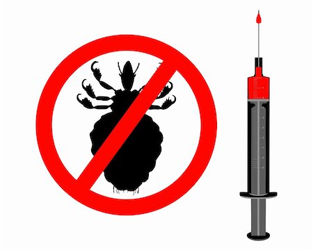pou - Prohibition sign for lice and inoculation on white background Photographie de stock - Aubaine LD & Abonnement, Code: 400-05156806