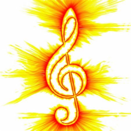Abstract fiery outlined treble clef Stock Photo - Budget Royalty-Free & Subscription, Code: 400-05156965