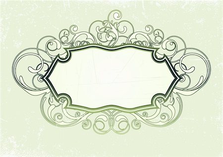 elegant swirl vector accents - Vector illustration of titling frame on the Grunge background. Blank so you can add your own images or text Stock Photo - Budget Royalty-Free & Subscription, Code: 400-05157084