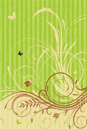 simsearch:400-04624081,k - Vector illustration of green Grunge Floral Decorative background Fotografie stock - Microstock e Abbonamento, Codice: 400-05157108