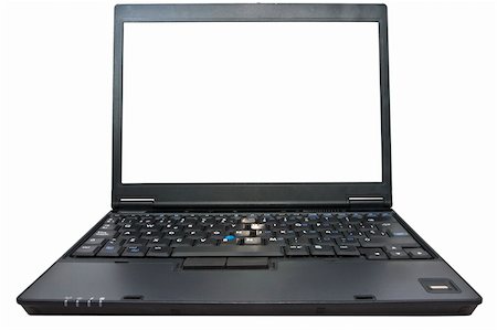 simsearch:400-04641104,k - Black laptop open with a blank screen ready for text, images or anything else. Stockbilder - Microstock & Abonnement, Bildnummer: 400-05157516