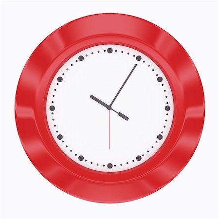 simsearch:400-09011068,k - Red clock 3d render isolated on white Stock Photo - Budget Royalty-Free & Subscription, Code: 400-05157647