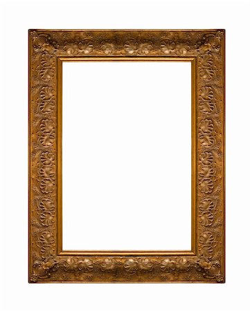 simsearch:400-04864117,k - Picture gold frame with a decorative pattern on white Stock Photo - Budget Royalty-Free & Subscription, Code: 400-05158123