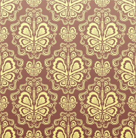 Vector lilac and gold decorative royal seamless floral ornament Stock Photo - Budget Royalty-Free & Subscription, Code: 400-05158158