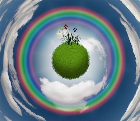 Green Grass Sphere with Flowers Stock Photo - Budget Royalty-Free & Subscription, Code: 400-05158599