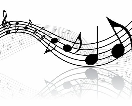 Vector musical notes staff background for design use Stock Photo - Budget Royalty-Free & Subscription, Code: 400-05158687