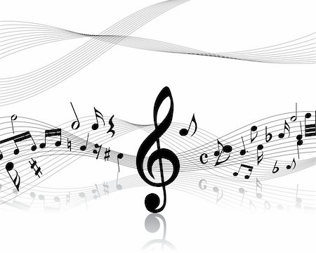 Vector musical notes staff background for design use Stock Photo - Budget Royalty-Free & Subscription, Code: 400-05158690