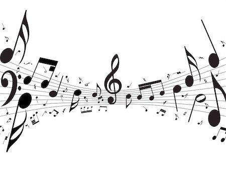 simsearch:400-04794837,k - Vector musical notes staff background for design use Stock Photo - Budget Royalty-Free & Subscription, Code: 400-05158691