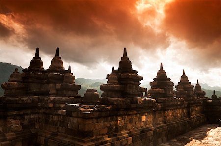 Borobudur Ruins at Yogyakarta, Central Java, Indonesia. Stock Photo - Budget Royalty-Free & Subscription, Code: 400-05158711