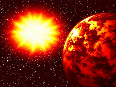 simsearch:400-08771729,k - Explosion of the big star about a planet the earth Stockbilder - Microstock & Abonnement, Bildnummer: 400-05158830