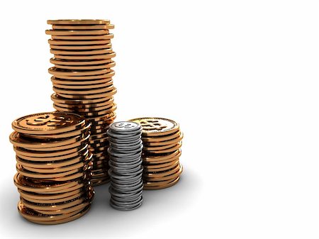 simsearch:614-00397696,k - 3d illustration of background with coins stack at left side Foto de stock - Super Valor sin royalties y Suscripción, Código: 400-05159093