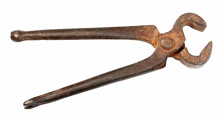 simsearch:400-05208356,k - Pliers. Old and dirty condition. Isolated on white. Foto de stock - Super Valor sin royalties y Suscripción, Código: 400-05159125