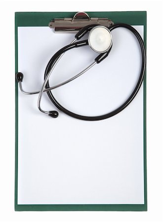 simsearch:700-06701973,k - blank clipboard with stethoscope on white background - top view Foto de stock - Super Valor sin royalties y Suscripción, Código: 400-05159262