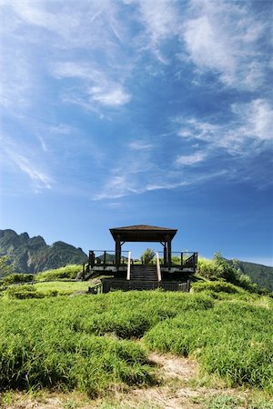 simsearch:400-04684416,k - It is a pavilion on the grassland with blue sky. Stock Photo - Budget Royalty-Free & Subscription, Code: 400-05159276