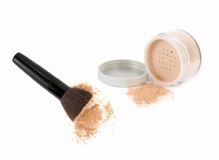 simsearch:400-04856775,k - Cosmetic powder and black brush isolated Stock Photo - Budget Royalty-Free & Subscription, Code: 400-05159621