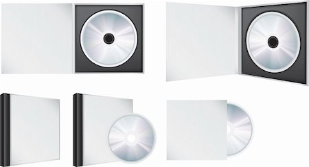 blank illustration visual of a cd in and out of box Stock Photo - Budget Royalty-Free & Subscription, Code: 400-05159784