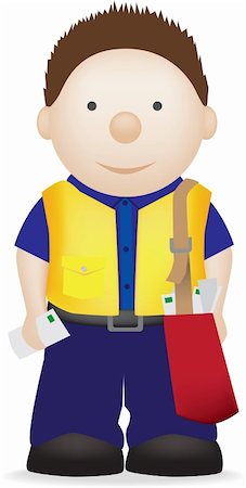 illustration of a postman or delivery man Stock Photo - Budget Royalty-Free & Subscription, Code: 400-05159790
