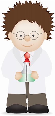 illustration of a cute scientist cartoon character Stock Photo - Budget Royalty-Free & Subscription, Code: 400-05159792
