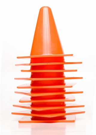 simsearch:400-03931532,k - Orange traffic cone for the directioning of traffic. Foto de stock - Super Valor sin royalties y Suscripción, Código: 400-05159832