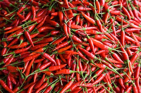 Red peppers  on the market in Glodok,Jakarta, Indonesia Stock Photo - Budget Royalty-Free & Subscription, Code: 400-05159891