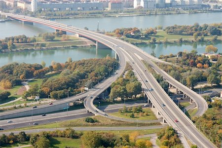 Highway crossing the Danube in Vienna Stock Photo - Budget Royalty-Free & Subscription, Code: 400-05150192