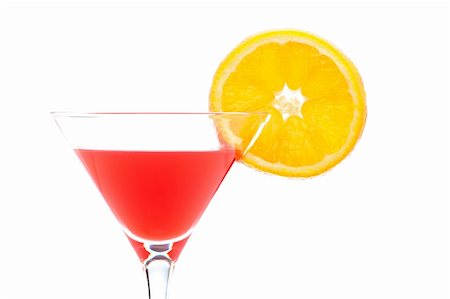 simsearch:400-06767505,k - A glass of fresh strawberry cocktail with orange slice isolated on white background Foto de stock - Super Valor sin royalties y Suscripción, Código: 400-05150384