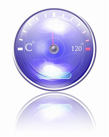 simsearch:400-04935883,k - Temperature reading on dashboard on a white background Photographie de stock - Aubaine LD & Abonnement, Code: 400-05150656