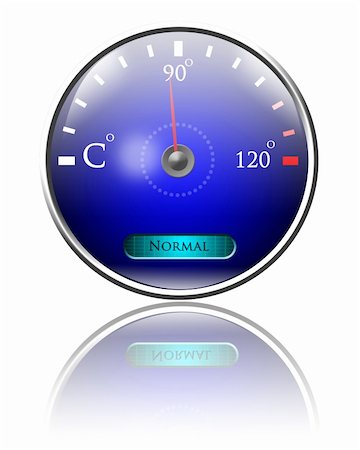 simsearch:400-04935883,k - Temperature reading on dashboard on a white background Photographie de stock - Aubaine LD & Abonnement, Code: 400-05150653