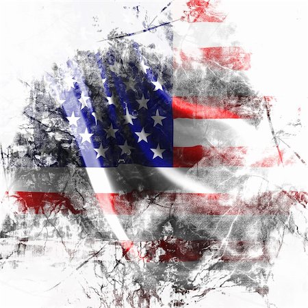 simsearch:400-07558325,k - American flag background with a grunge touch Photographie de stock - Aubaine LD & Abonnement, Code: 400-05150683