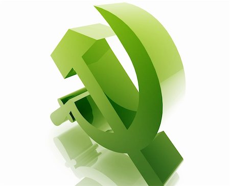 soviet style - Soviet USSR symbol illustration glossy metal style isolated Stock Photo - Budget Royalty-Free & Subscription, Code: 400-05151173