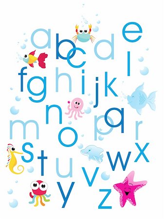 simsearch:400-04624185,k - alphabet background with water animal Stock Photo - Budget Royalty-Free & Subscription, Code: 400-05151317