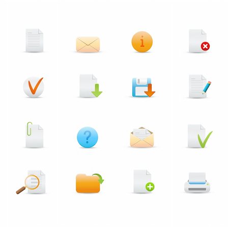 simsearch:400-05151458,k - Vector illustration ? set of elegant simple icons for common computer functions Stock Photo - Budget Royalty-Free & Subscription, Code: 400-05151459