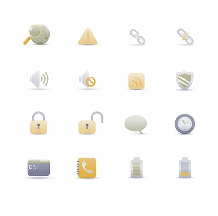 Vector illustration ? set of elegant simple icons for common computer functions Stock Photo - Budget Royalty-Free & Subscription, Code: 400-05151465