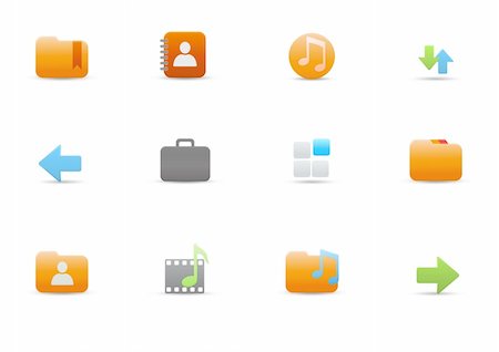 simsearch:400-05151458,k - Vector illustration ? set of elegant simple icons for common computer and media devices functions Stock Photo - Budget Royalty-Free & Subscription, Code: 400-05151469