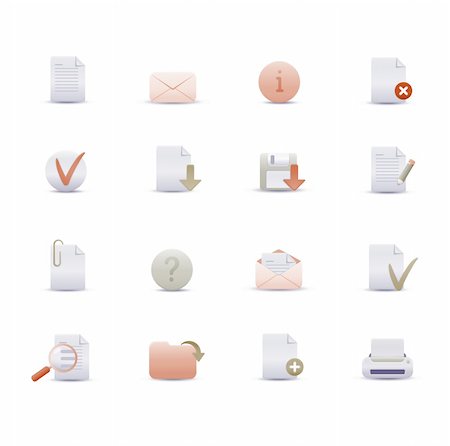 simsearch:400-05151458,k - Vector illustration ? set of elegant simple icons for common computer functions Stock Photo - Budget Royalty-Free & Subscription, Code: 400-05151463