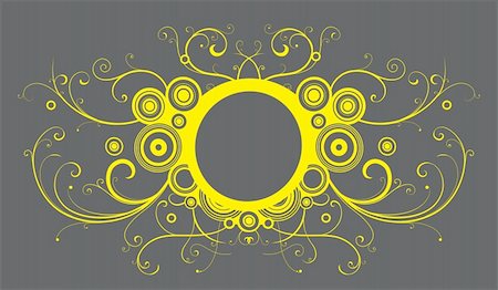 simsearch:400-05243115,k - Vector illustration of abstract frame made of floral elements, funky circles  and curve lines Stock Photo - Budget Royalty-Free & Subscription, Code: 400-05151506