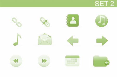 simsearch:400-05151458,k - Vector illustration ? set of elegant simple icons for common computer functions. Set-2 Stock Photo - Budget Royalty-Free & Subscription, Code: 400-05151515