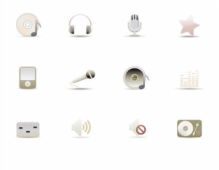 simsearch:400-08166117,k - Vector illustration ? set of elegant simple icons for common digital music media Stock Photo - Budget Royalty-Free & Subscription, Code: 400-05151512