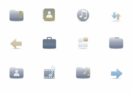 simsearch:400-05151458,k - Vector illustration ? set of elegant simple icons for common computer and media devices functions Stock Photo - Budget Royalty-Free & Subscription, Code: 400-05151513