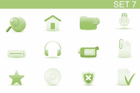 simsearch:400-08041191,k - Vector illustration ? set of elegant simple icons for common computer and media devices functions. Set-7 Stock Photo - Budget Royalty-Free & Subscription, Code: 400-05151554