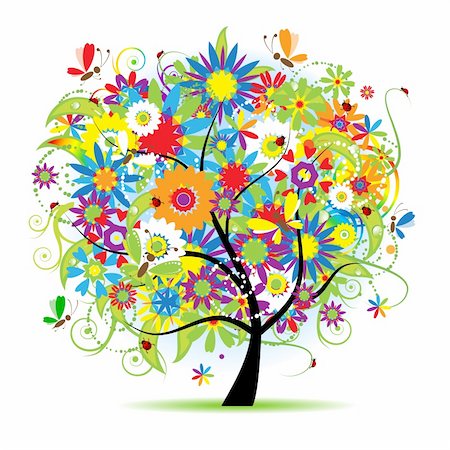 simsearch:400-05246721,k - Floral tree beautiful Stockbilder - Microstock & Abonnement, Bildnummer: 400-05151618